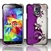 Rubberized Plastic Purple Silver Vines Hard Cover Snap On Case For Samsung Galaxy S5 (Accessorys4Less)