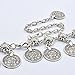 NAWAY Silver Coin Tassel Adjustable Body Chain Bohemian Gypsy Waist Belt for Women Festival Accessories