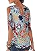 Floral Cold Shoulder Tops for Women Summer Short Sleeve Loose Fit Pullover Casual T-Shirt