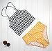 MNLYBABY Women Girls Striped Two Piece Bikini High Waisted Lace up Halter Padding Bathing Suits Size M/US 4-6 (Yellow)