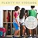 ECR4Kids Birch 16-Section Slim-Fit School Coat Locker with Hooks and Storage for Kids