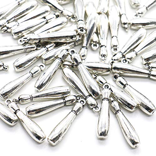 Buorsa 50 Pcs Bowling Pin Charm Jewelry Making Supply Charms Findings Jewelry Making