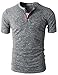 H2H Mens American Flag Henley Short Sleeve Cool Shirts With Button Trim