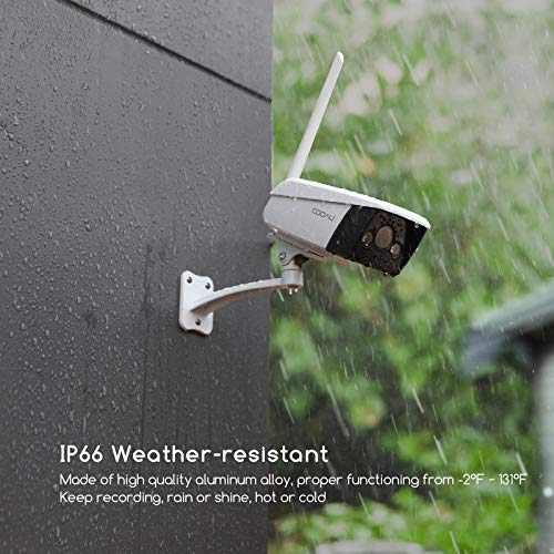 Outdoor Security Camera, COOAU 4MP UltraHD WiFi IP Home Surveillance