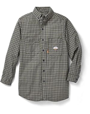 Green Plaid Dress Shirt 7.5 oz