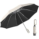 SFDRANVEX Automatic Travel Umbrella, Windproof Compact Folding Umbrella with UPF 50+ UV Protection