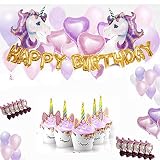 Unicorn Party Supplies - Unicorn Balloon | Unicorn Whistles |Unicorn Cupcake Wrappers | Unicorn Party Decorations | Unicorn Cake Topper | Unicorn Birthday Decorations| Unicorn Birthday Party Supplies | Pink Unicorn Party Supplies | Magical Balloons | Unicorn Party Favors | 90+pcs