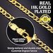 U7 Jewelry 18 Inch Choker Necklace Gold Plated Chain for Men Women Stainless Steel 18K Gold 5mm Flat Link Italian Figaro Chain