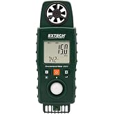 Extech EN510 10-in-1 Environmental Meter, Air, Light, Sound, Climate | Air velocity/flow, light, sound, temp, humidity, dew point, wet bulb, heat index, wind chill, backlit