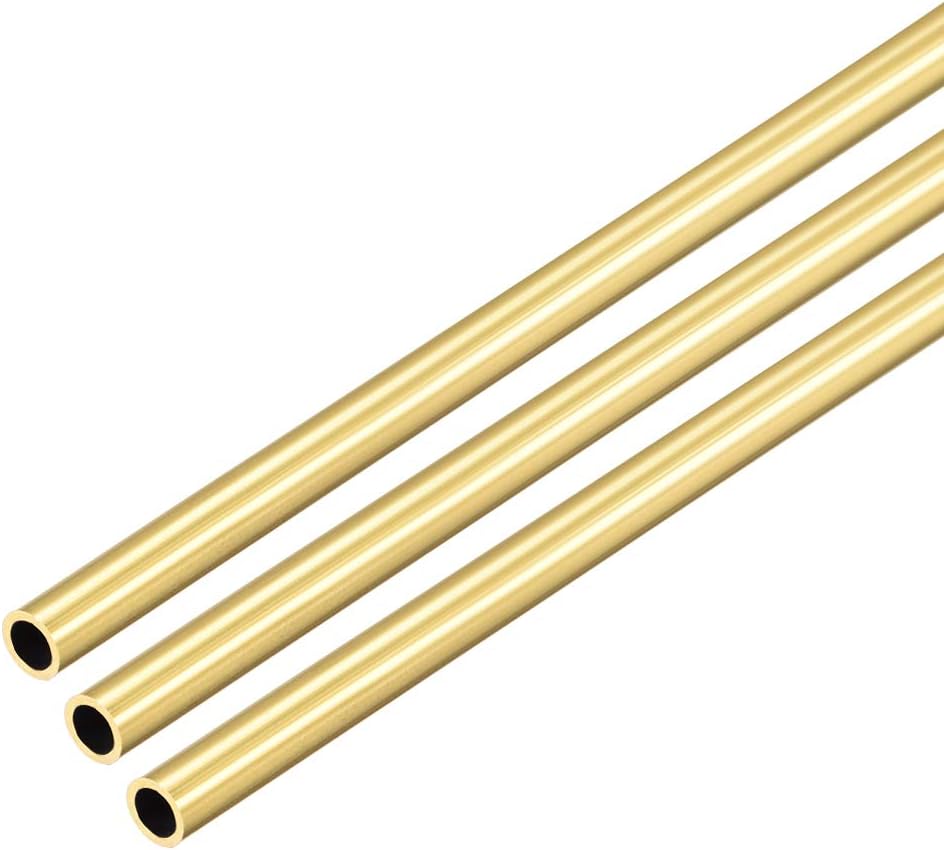 Sourcing Map Brass Tube, 3mm OD 0.2mm Wall Thickness 250mm Length Round Pipe Tubing For Industry