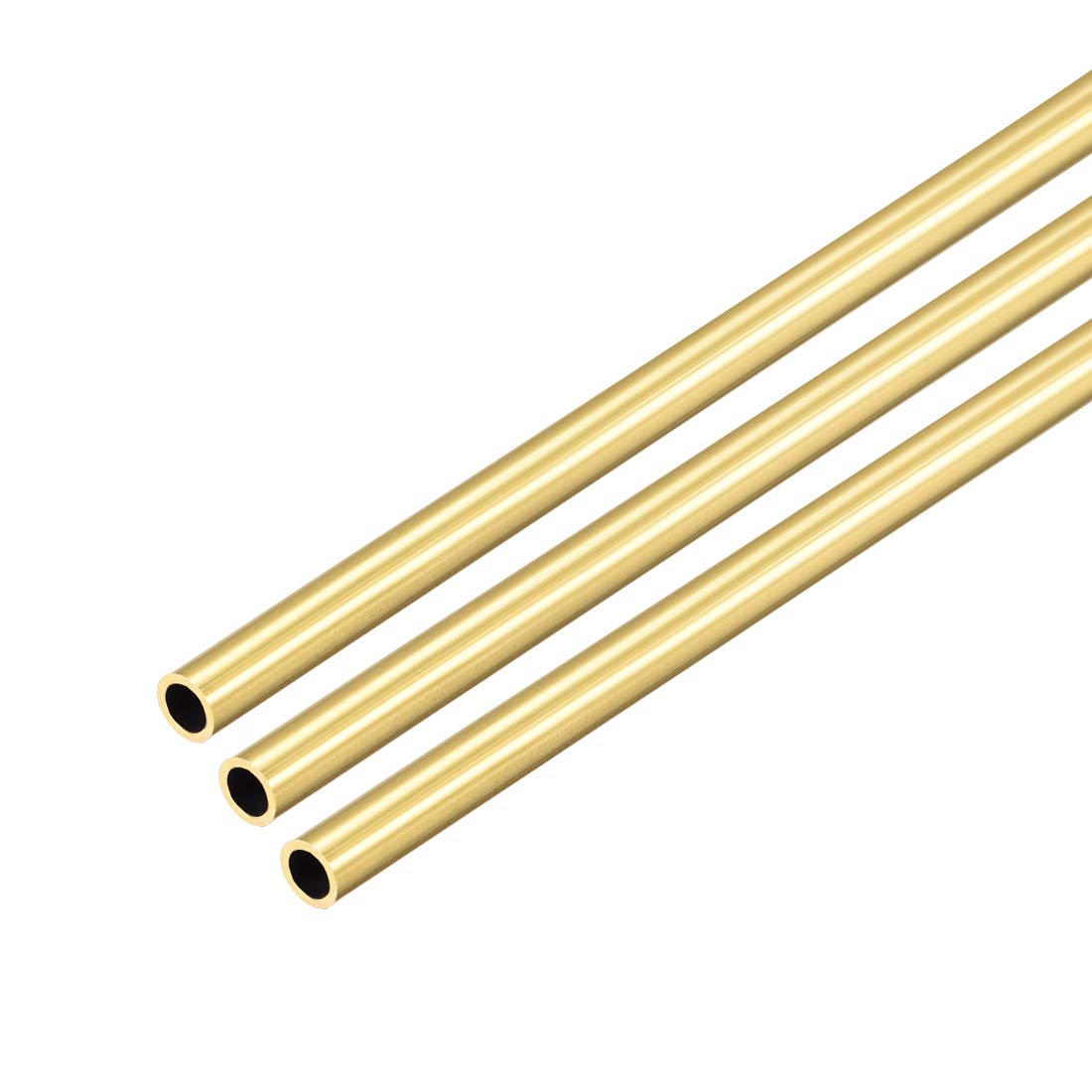 sourcing map Brass Round Tube, 300mm Length 3.5mm OD 0.5mm Wall Thickness, Seamless Straight Pipe Tubing 3 Pcs