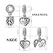 925 Sterling Silver I Love You to The Moon & Back Heart Dangle Openwork Charms Bead for Pandora Bracelets