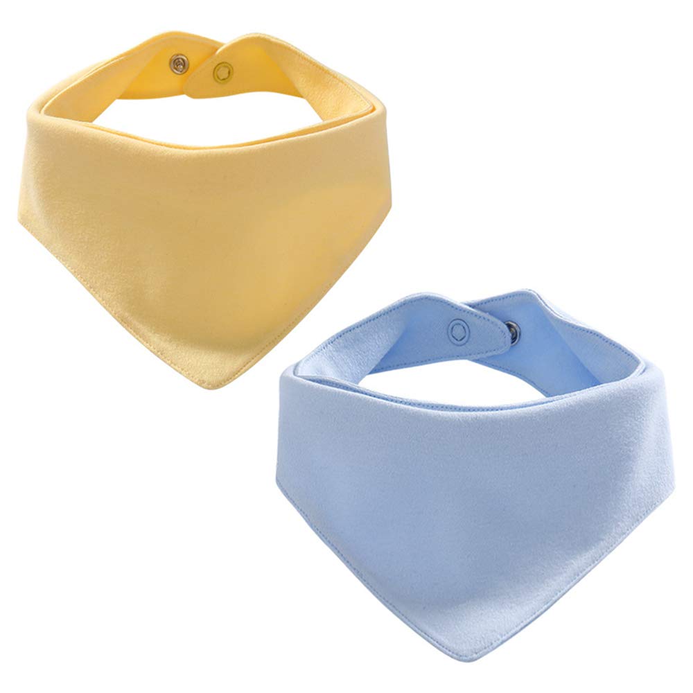 YOFASEN Cat And Dog Collar Pet Scarf Turban, Soft And Breathable Cotton Baby Boy And Girl Bib, Convenient Snap，Blue+Yellow