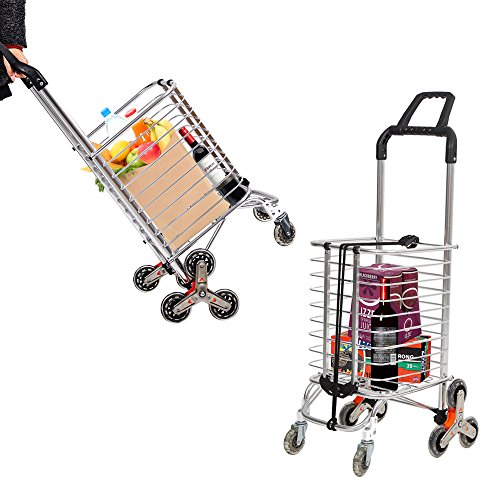 KARMAS PRODUCT Folding Shopping Cart with Swivel Wheels Stair Climber Grocery Utility Hand Cart Trolley, Easily Collapsible and Portable - Thumbnail 7