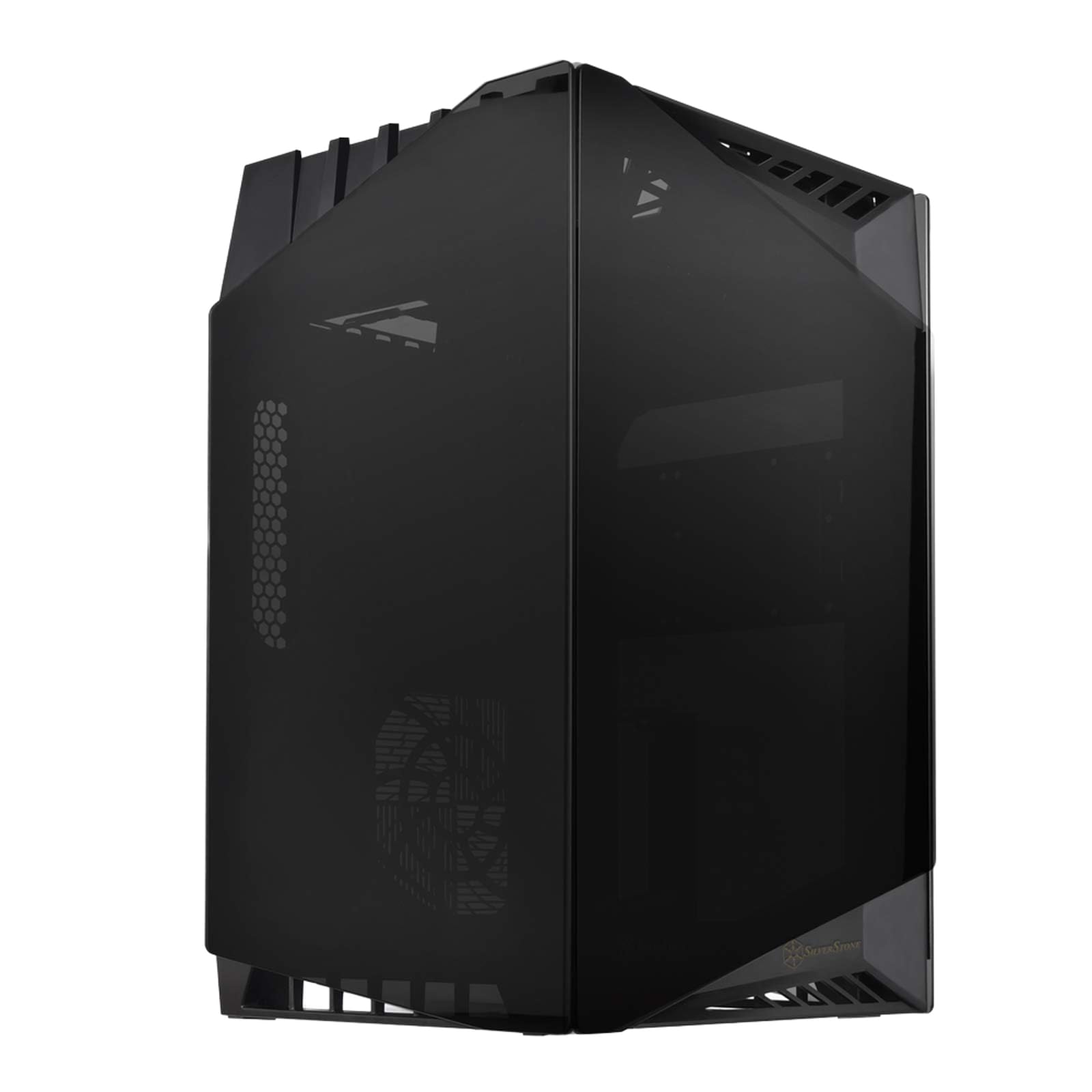 SilverStone SST-LD03B Lucid Mini Tower Mini-ITX Computer Case, Silent High Airflow Performance, 3x Tinted Tempered Glass