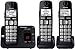 Panasonic DECT 6.0 Expandable Cordless Phone System with Answering Machine and Call Blocking - 3 Handsets - KX-TGE433B (Black) primary
