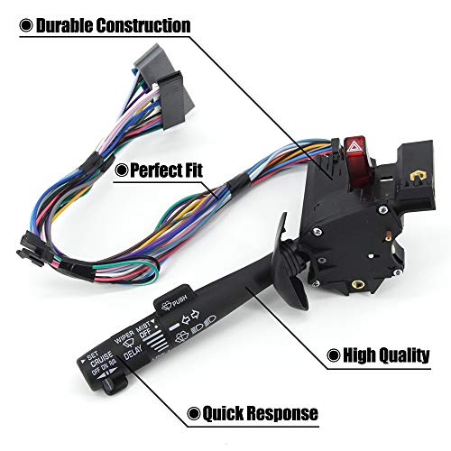 FEXON MultiFunction Combination Switch with Turn Signal, Wiper, Washers, Hazard Switch, Cruise