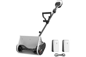 Litheli 2 x 20V 4.0Ah Cordless Snow Shovel,12-Inch Snow Blower Battery Powered, Efficient Brushless Motor Snow Thrower, 25-Feet Snow Throwing Distance