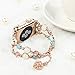 TOMAZON Compatible for Apple Watch Band 38mm 40mm 41mm, Handmade Luminous Pearl Adjustable iWatch Bracelet Metal Link Wristband Pendant for Women Girl - Rose Gold
