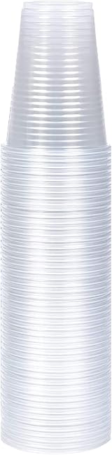 1ABOVE 180ml Clear Plastic Disposable Cups 100 Pack for Parties view 1