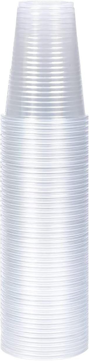 1ABOVE 180ml Clear Plastic Disposable Cups 100 Pack for Parties
