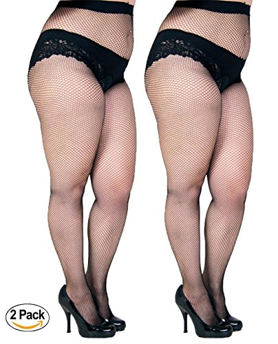 Womem s sexy black fishnet tights plus size nylon panty…