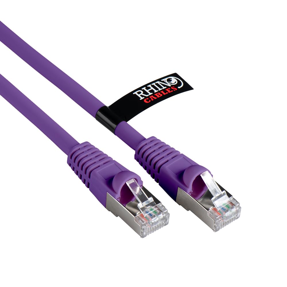 rhinocables CAT 6a Ethernet Cable | 10Gbps S/FT High-Speed & Large Bandwidth Data Transfer | Reliable LAN Network RJ45 Cable | Wi-Fi Broadband Cable for Seamless Gaming & Streaming (10m, Purple)