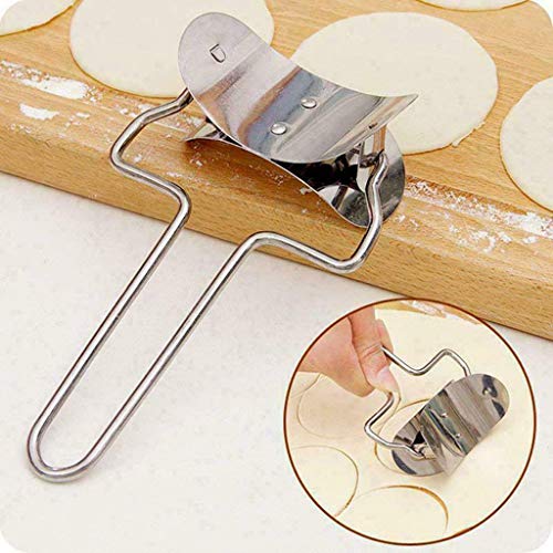 Amaping Dumpling Maker Stainless Steel Empanada Ravioli Wraper Maker Machine Pastry Dough Cutter Manual Home Kitchen Baking Pastry Pressing Stamps Pattern Tools Machine (Silver) - Thumbnail 2
