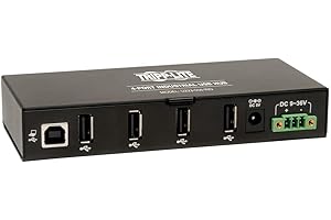 Tripp Lite 4-Port Rugged Industrial USB 2.0 Hi-Speed Hub w 15KV ESD Immunity and metal case, Mountable(U223-004-IND)