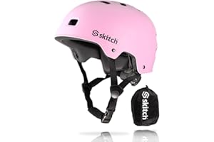 SKITCH Skateboard Helmet for Kids and Teens with Premium Grade Memory Foam Padding | Triple Certified Adjustable Protective Sport Head Gear for Scooter Roller Skate Inline Skating and Rollerblading