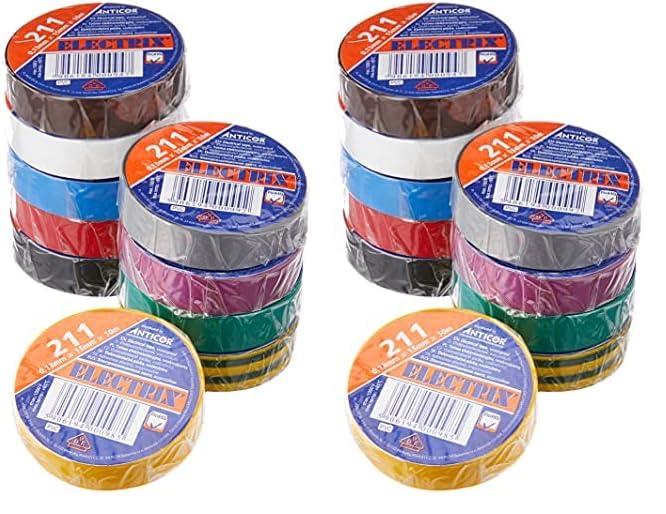 Adam Hall Accessories 580813 RNB 10 - Insulating Tape 0.13 x 15 mm x 10 m Set of 10 Colors (Pack of 2)