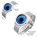 SINOBI Stylish Men's Watches Blue Women's Quartz Wrist Watch with Unique Design and Silver Stainless Steel Milanese Mesh Band