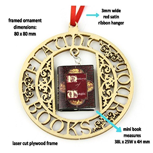 HISTORY OF MAGIC School of Magic Mini Book FRAMED Home DÃ©cor Ornament by Book Beads