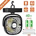 COMLIFE Portable LED Camping Lantern with Tent Ceiling Fan -4400 mAh Battery Powered Mini Desk Fan with USB Charging Input-Survival Kit for Hurricane, Emergency, Storm, Outages (1 Pack)