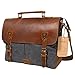 Lifewit 14 inch Men Messenger Bag Briefcase Leather Laptop Satchel Canvas Briefcase, Grey