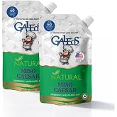 Galeos Miso Caesar Dressing - Dairy &amp; Egg Free Caesar Salad Dressing with Garlic and Anchovies - Gluten Free, 60 Calories per Serving - Marinade &amp; Dipping Sauce, Made in California - 13 Fl Oz Pouch