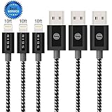 iPhone Lightning To USB Charging Cable Pack Of 3 By SGIN - Nylon Braided, 10 Feet Long, Certified Charging & Data Transfer Cord - Ideal For iPhone 7, 7 Plus, 6 S, 6 Plus, SE, 5S, 5, iPad & iPod Nano 7