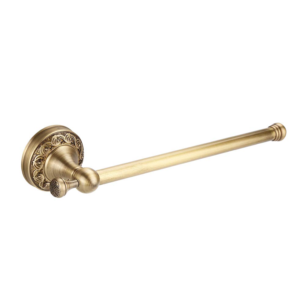 Towel Rack Brass Antique Bath Towel Bar Wall Mount Single Pole Bar Home Clothes Hanger Shelf for Bathroom Decor