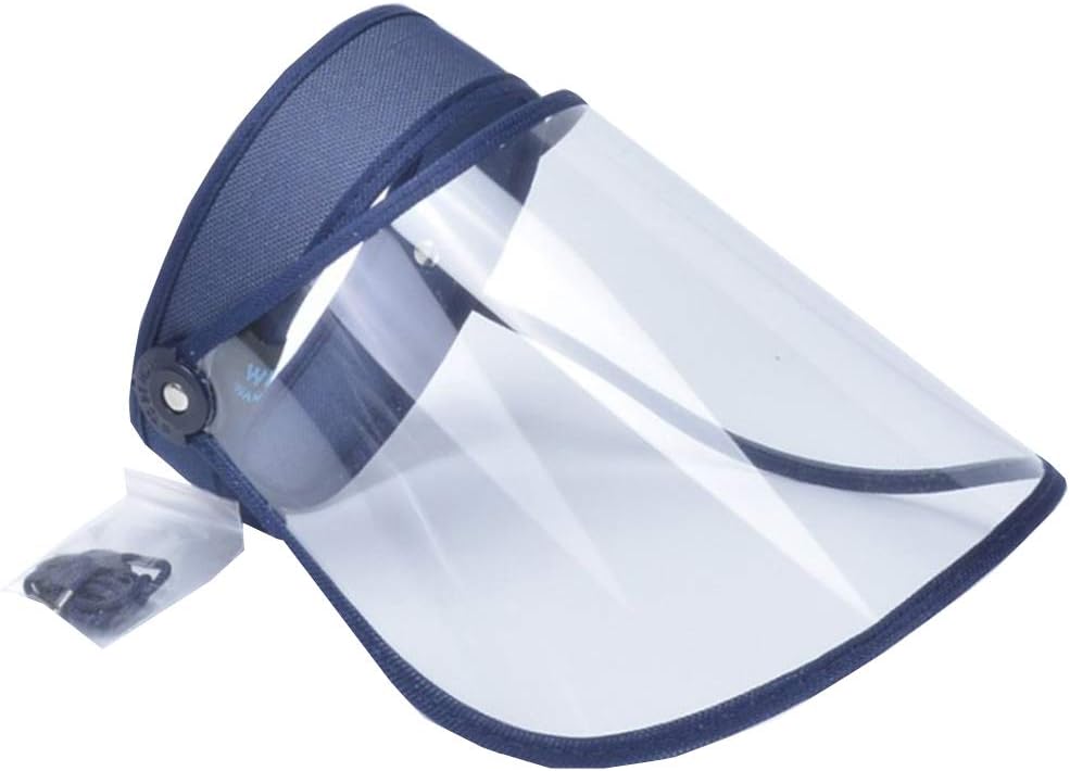Lantch Safety Face Shield Full Protection Cap Wide Protective Visor Resistant (1 PC, A-Navy blue)