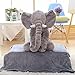 LOVOUS Big Stuffed Elephant Plush Doll Toy, Grey