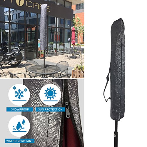 Dienspeak Updated Version 7.5 ft. Round Outdoor Market Patio Umbrella with Push Button Tilt and Crank Lift (Red(w/cover)) - Thumbnail 5