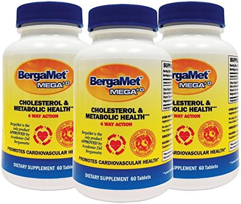 BergaMet MEGA +O - Inc FREE Sports Bag - Citrus Bergamot 600mg (40%) - THE WORLD’S MOST POWERFUL & PROVEN BERGAMOT PRODUCT - 180 TABLETS