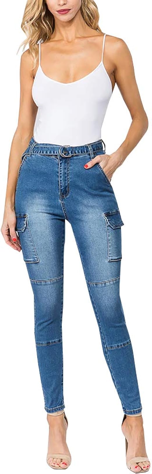 LONGBIDA High Waist Skinny Jeans for Women Stretch Pull On Denim Jean