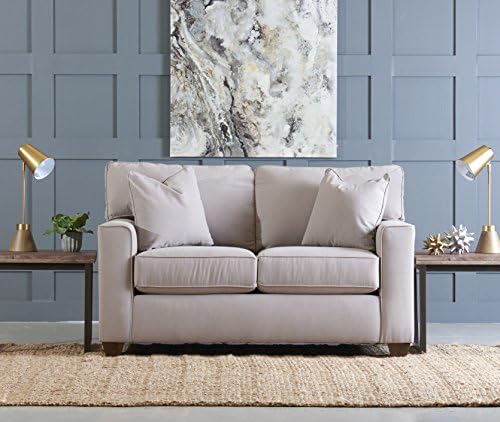 Klaussner Furniture Neyland Loveseat with Throw Pillows, 63", Dune