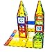Mag Genius Magnet Tiles - Clear Magnetic 3D Building Blocks - Educational Toys, Games, Activities, Puzzles - Creativity, Motor Skills, Learning Shapes - Storage Bin, 2 Car Base, 182pcs, 17 Click-Ins