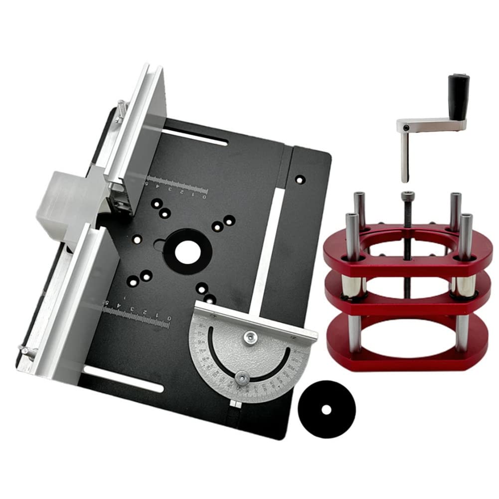 Nvanvmm Lift W/Aluminum Router Woodworking Engraving Tools Table Insert Plate for 65Mm Diameter Motors Engraving Tool Black