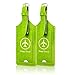 ACdream Luggage Tags 2 Pack, Leather Suitcase Tags Identifiers, Cute Cruise ID Labels with Privacy Cover fits on Backpack, Travel Bag, for Women, Men, Adults, Kids, Green