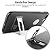iPhone 7+ Plus Leather case, Self Stand Slim-fit Metal Bracket Kickstand for Magnetic Car Mount Holder Protective Phone Cover for Apple 5.5 inch - Black