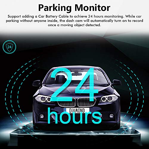 RTMOK 1080P Dash Camera Front and Rear 4'' IPS Screen Dual Dashboard Camera Recorder for Cars with Loop Recording G-Sensor 170° Wide Angle Night Vision and Parking Mode