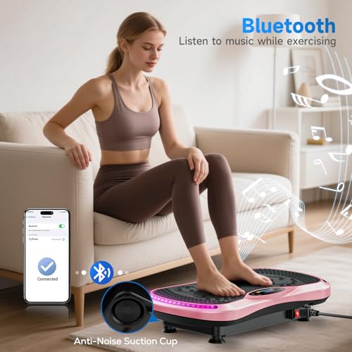 Vibration Plate Exercise Machine for Lymphatic Drainage, Vibration Machine for Full-Body Weight Loss Shaping, Vibrate Fitness Platform 400 Lbs & 200 Adjustable Speeds